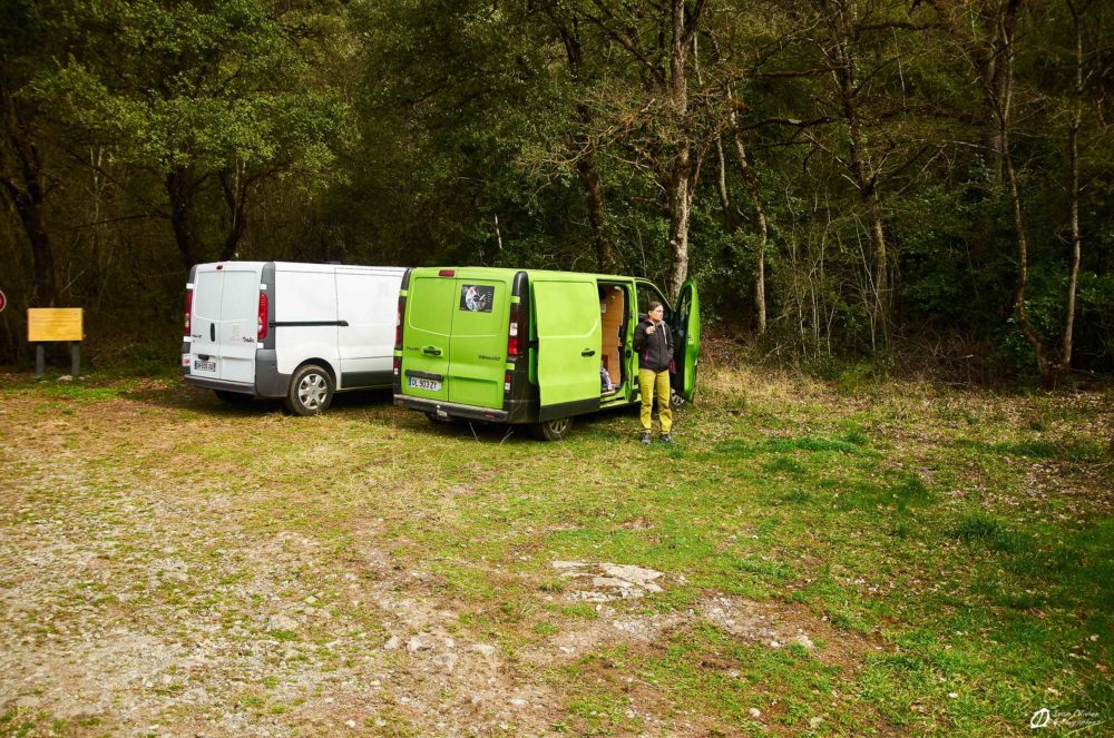 Le parking en bout de piste, février 2021