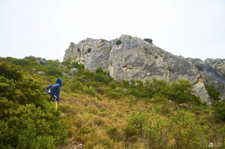 Secteur du château lors de notre repli sous la pluie - mai 2021
